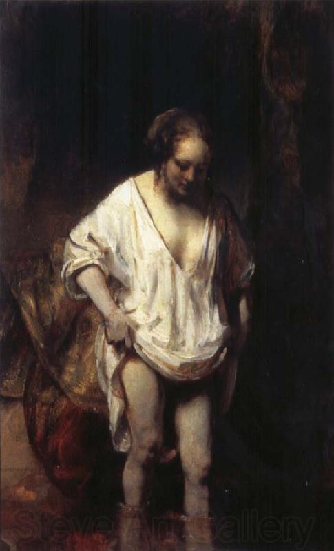 REMBRANDT Harmenszoon van Rijn Woman Bathing in a Stream